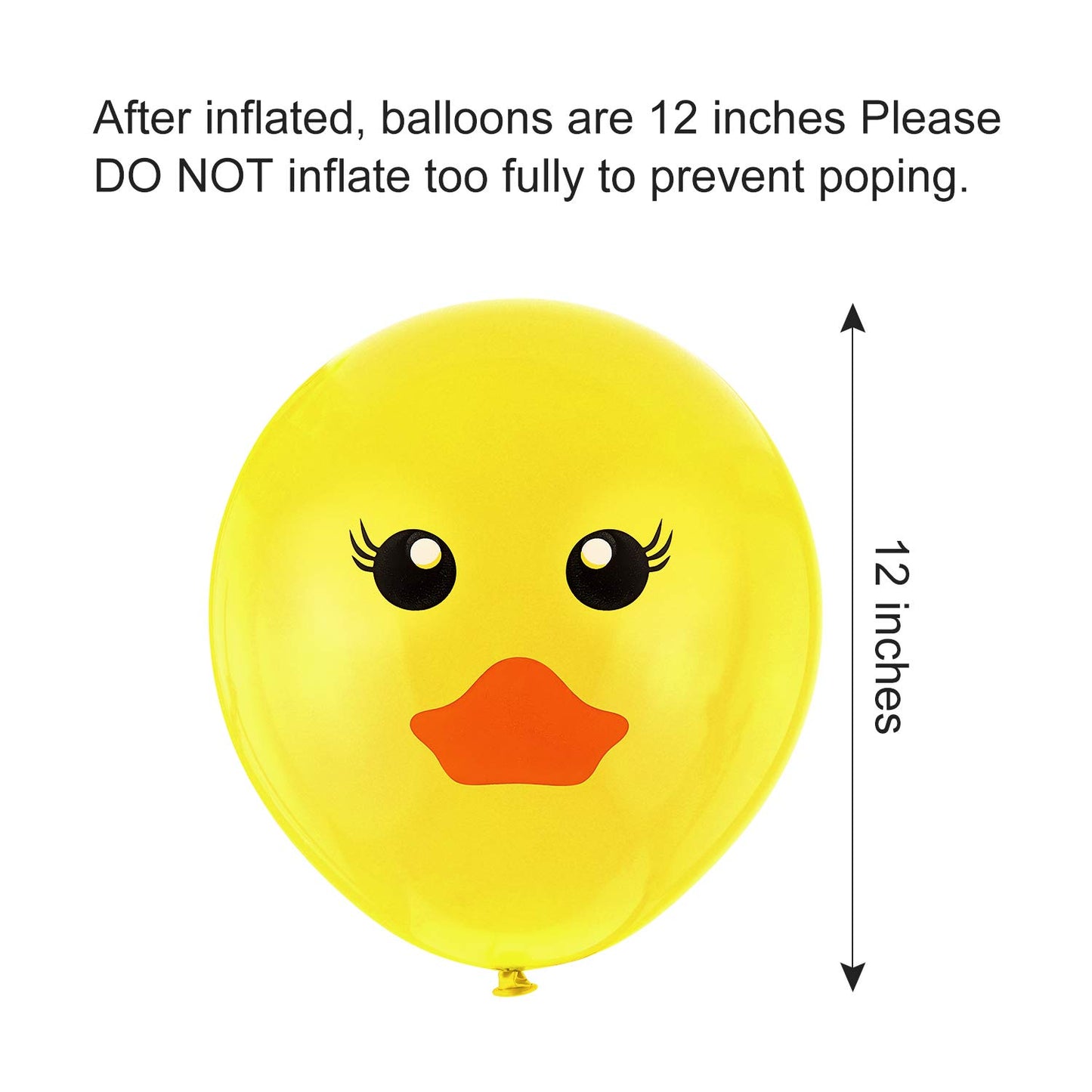 Gejoy 60 Pcs Yellow Duck Balloons, 12" Rubber Latex for Birthday, Baby Shower, Wedding Decorations