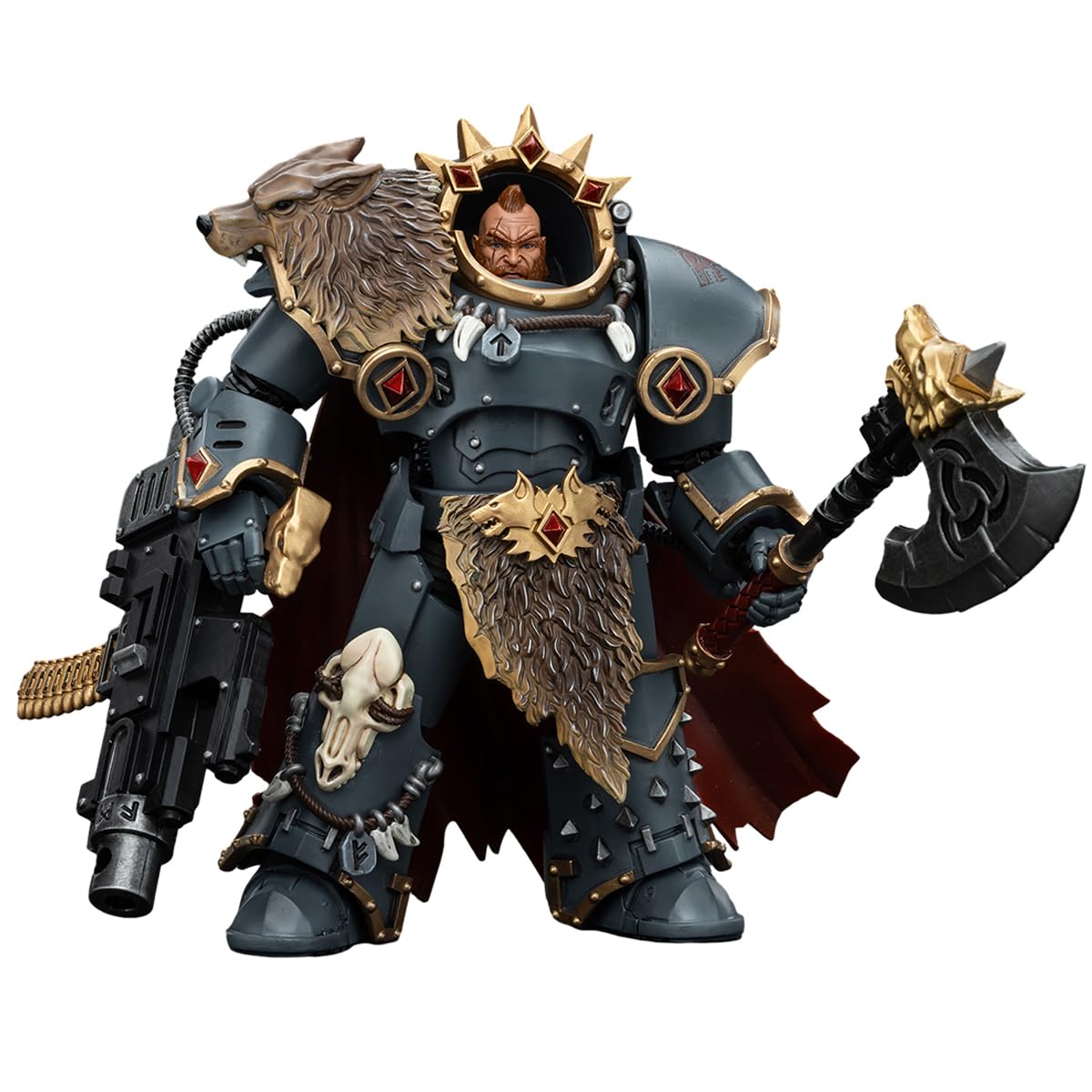 JOYTOY 1/18 Warhammer 40,000 Action Figure - Space Wolves Hvarl Red-Blade Model, Polyvinyl Chloride, JT00140, Birthday Gift