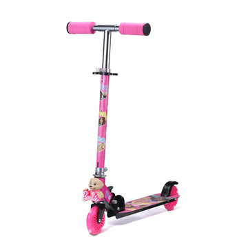 Barbie 2 Wheel Kick Scooter With Light Up Wheels - Foldable, Non-Slip Deck, Comfortable & Smooth Ride