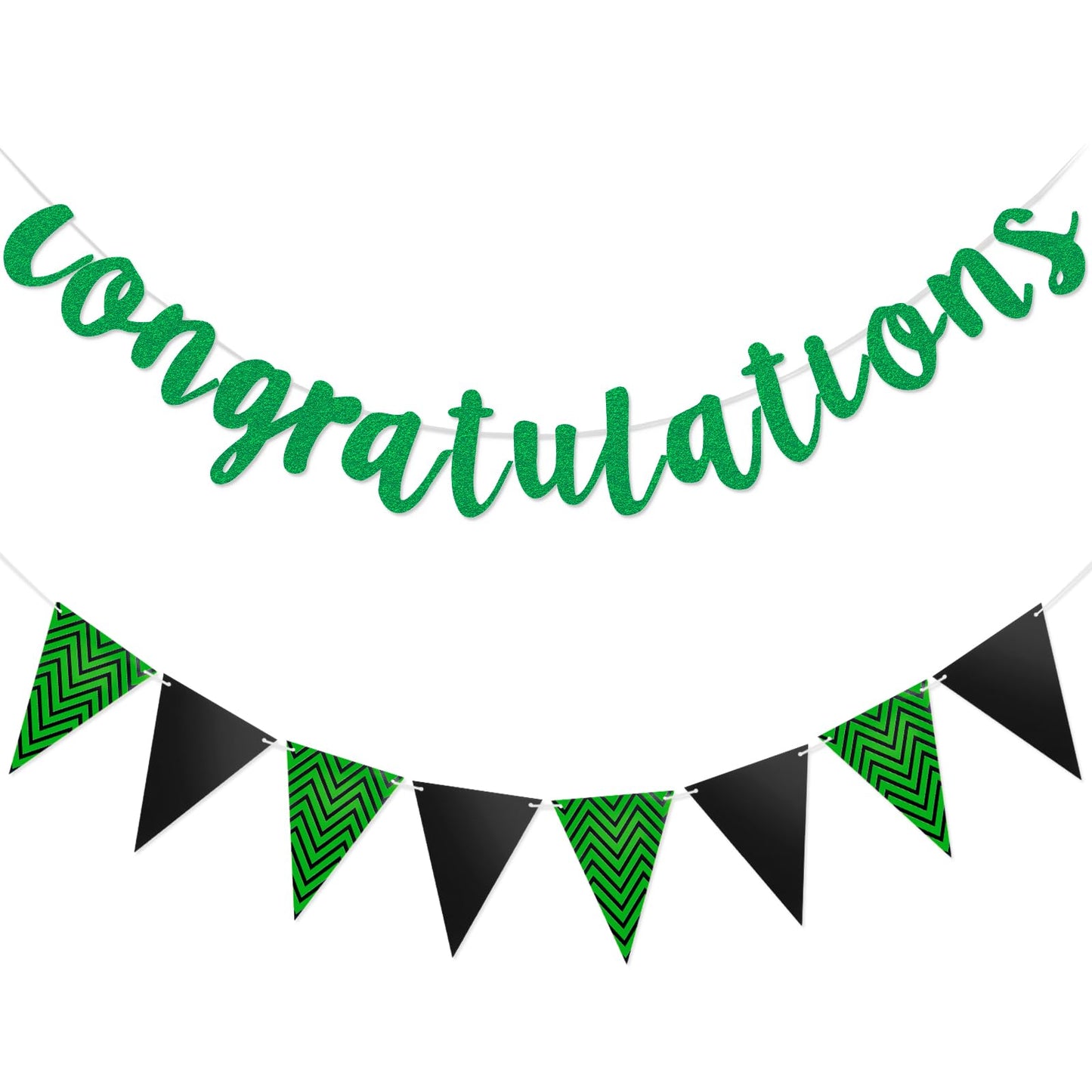 Boao Pre-strung Congratulations Banner Glitter Congratulation Banner 10 ft Congrats Garland for Graduation, Wedding, Retirement,