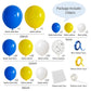 Blue Yellow White Balloon Garland Arch Kit, 116Pcs Royal Blue Yellow White Silver Confetti Balloons For Birthday Bridal Baby Sho