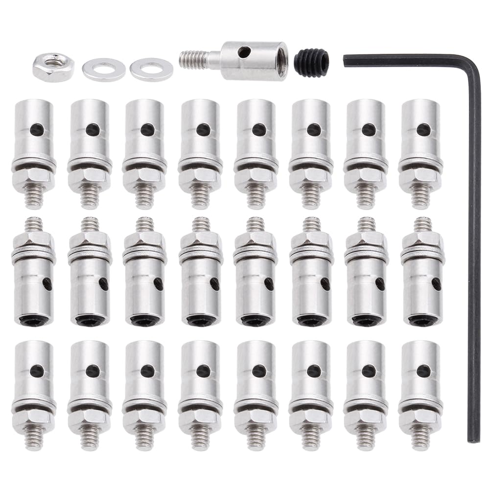 Hobbypark 25pcs Adjustable Pushrod Connector Linkage Stoppers D1.3mm RC Airplane Plane Parts