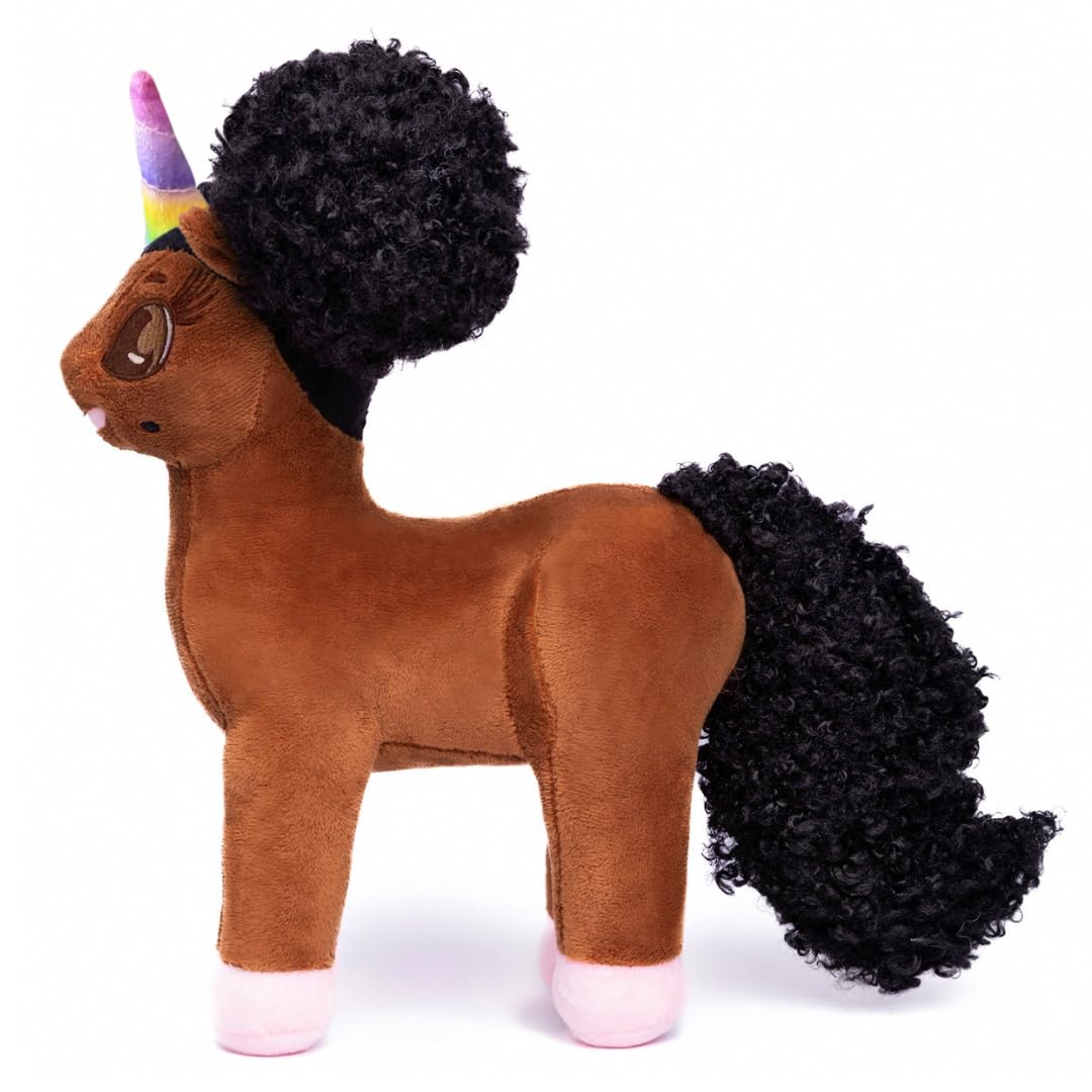 Zhuri, Unicorn Plush Toy With Afro Puffs - 12 Inch