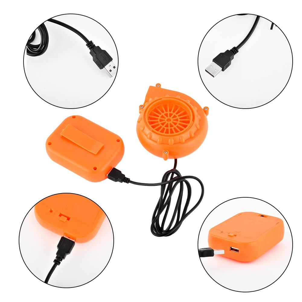 Wittocs Orange Costume Fan Mini Blower Fan For Dinosaur Halloween Inflatable Blow Up Costume(Upgraded Version)
