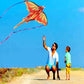 SNJOYFUL Dragon Kite for Kids & Adults, 55'' Beach Kite Easy to Fly, Huge Kites for Kids Ages 4-8 for Beginners, with 328ft Stri