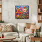 Bgraamiens Puzzle-Mosaic Art Flowers-1000 Pieces Mosaic Art Paper Puzzle For Adults, Stained Glass Art Puzzle With Flowers, Impossible Puzzle Color Challenge Flowers Puzzle For Adults