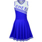 Grajtcin Girls Cheerleader Costume Dress For Kids Halloween Costume 13 Years Cheer Uniform Cheerleading Outfit (160, Blue)