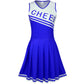 Grajtcin Girls Cheerleader Costume Dress For Kids Halloween Costume 13 Years Cheer Uniform Cheerleading Outfit (160, Blue)