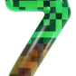 7th Pixel Miner Birthday Candles, Pixels Cake Topper for Boys Girls, TNT Themed Birthday Decorations Party Supplies (Number 7)