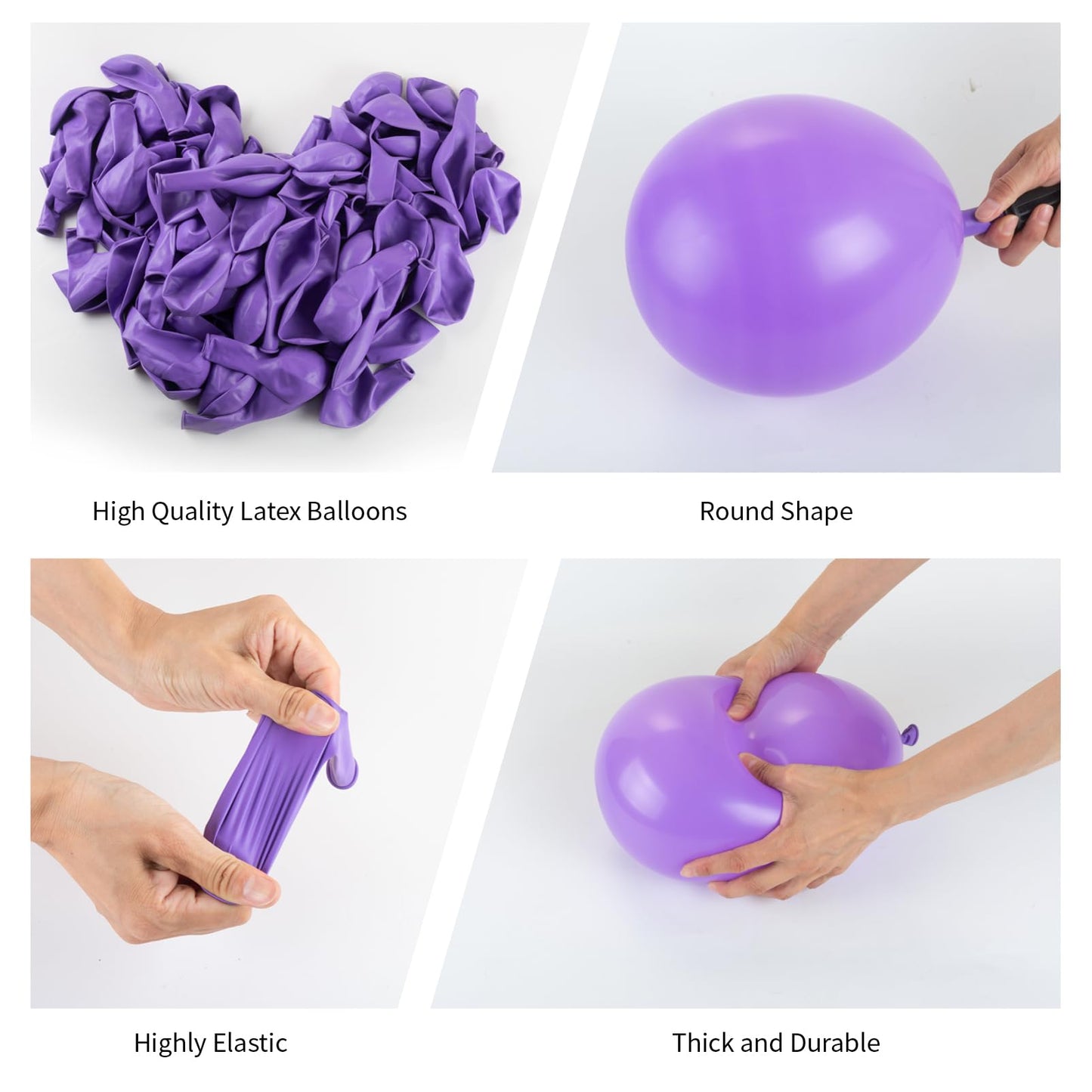130Pcs Purple Balloons Garlands Kit, 18'' 12'' 10'' 5'' Different Sizes Pack Purple Latex Balloon Arch For Birthday Gender Revea