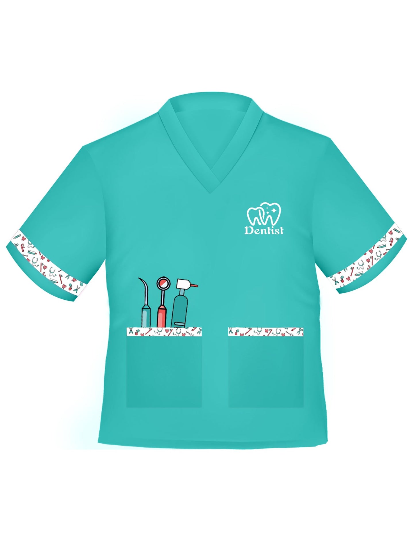 Anphile Dentist Costume For Kids, Kids Dentist Costume Play Set, Dress Up Costume For Halloween Career Day, 3-6 Years Old, Green