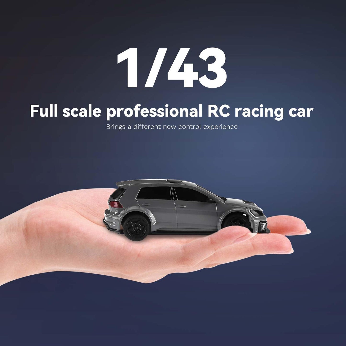 Fairrc 1/43 Scale Mini Drift RC Car, 2.4GHz High Speed 4WD Drift Car for Adults, RTR (Gray)