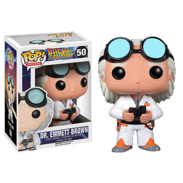 Funko Dr. Emmet Brown: Back To The Future X Pop! Movies Vinyl Figure & 1 Pop! Compatible Pet Plastic Graphical Protector Bundle