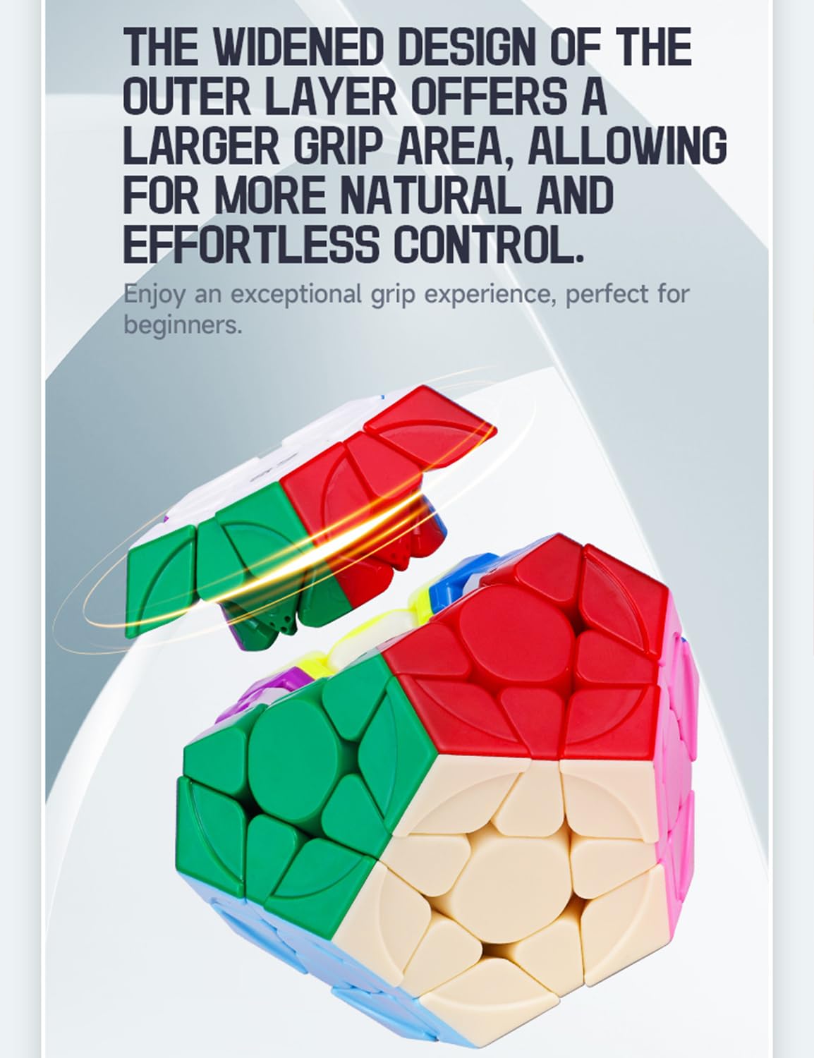 Megaminx Cube, Roxenda 3X3X3 Pentagonal Speed Cube Dodecahedron Magic Cube Puzzle Toy (Stickerless)