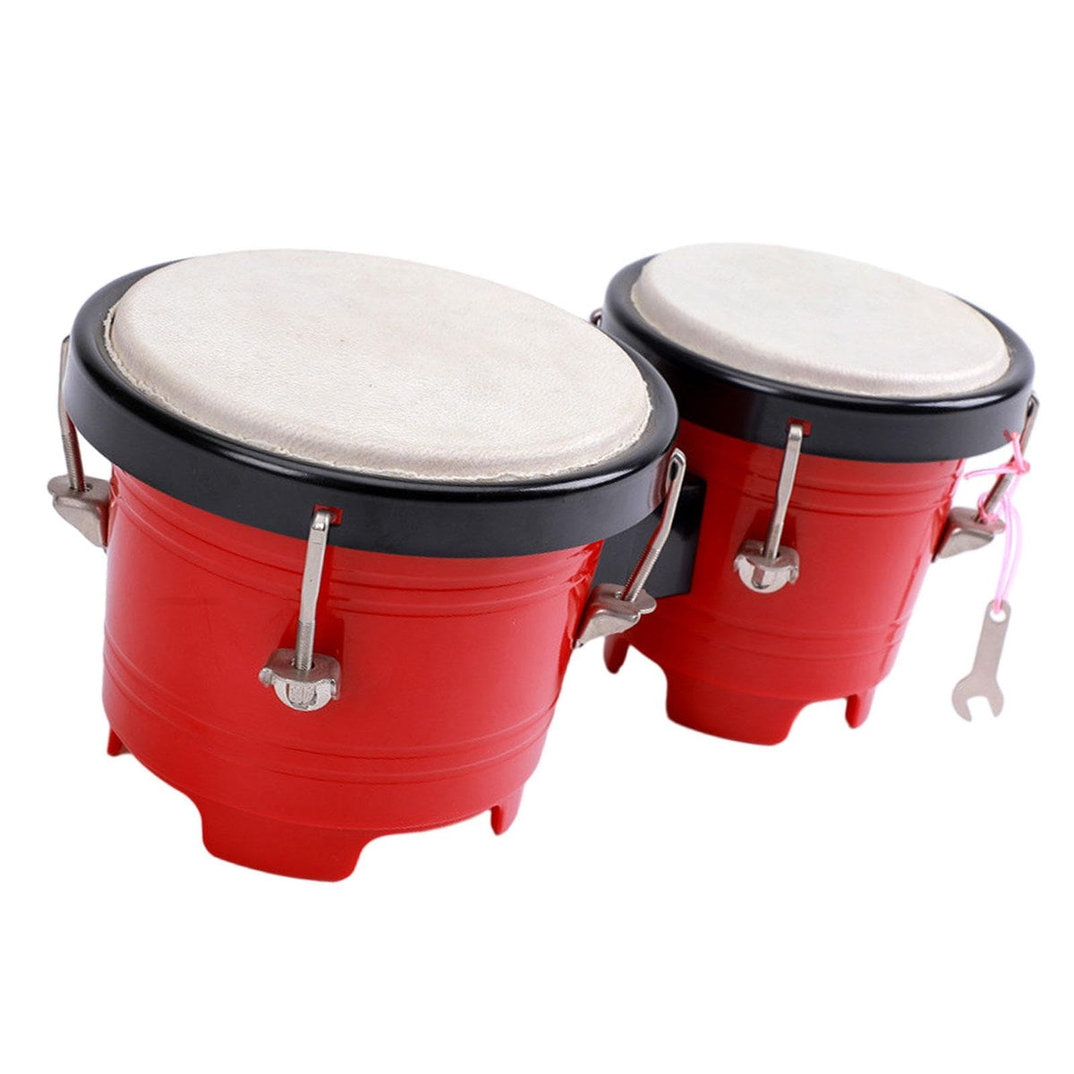 Ujeavette 4Inch 5Inch Bongo Drum Set Tuning African Drum For Beginners Boys Girls Kids Red
