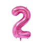 40Inch Pink Number 2 Crown Balloons Set, 2Nd Birthday Balloons For Women And Girls, Wedding Anniversar Celebration Decorative Ba