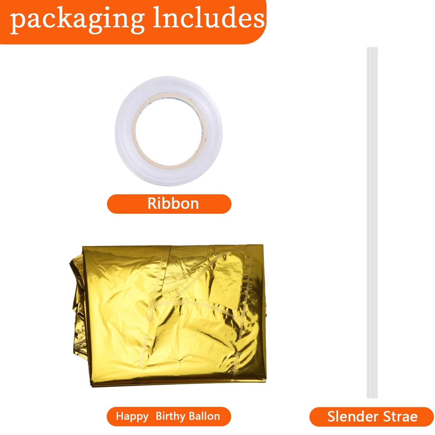 Pigetale Gold Happy Birthday Banner, 16 Inch Mylar Foil Letters Birthday Sign Banner Balloon Reusable Inflatable Party Decor And