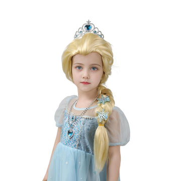 Mupul Princess Dress Up Wigs Kids Long Blonde Braided Wig For Girls Halloween Costumes Wigs For Kids