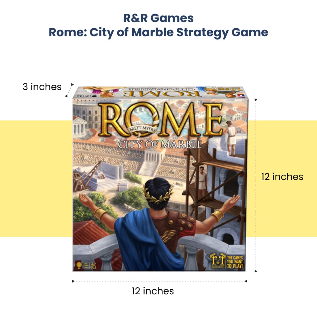 R&R Games Rome: City of Marble - Strategic Tile-Laying Game, Model 450R, Perfect for Family Game Night, Paper Material