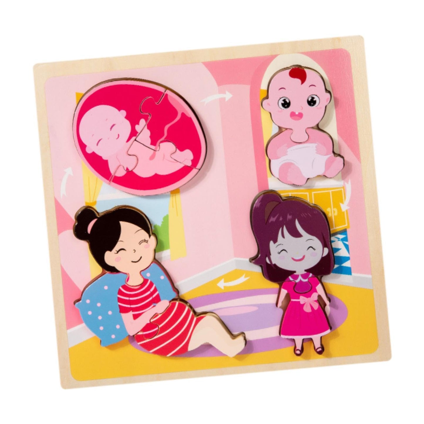 Styleheaven Wood Puzzle Gifts Portable Hands On Learning Fine Motor Skills Jigsaw Puzzle Women|Baby|Toys For Baby|Developmental 