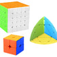 Jo Baby Cube Combo Set of 2X2, 5X5, Mastermorphix High Speed Stickerless Magic Cube Puzzle (CUBE-25PY)