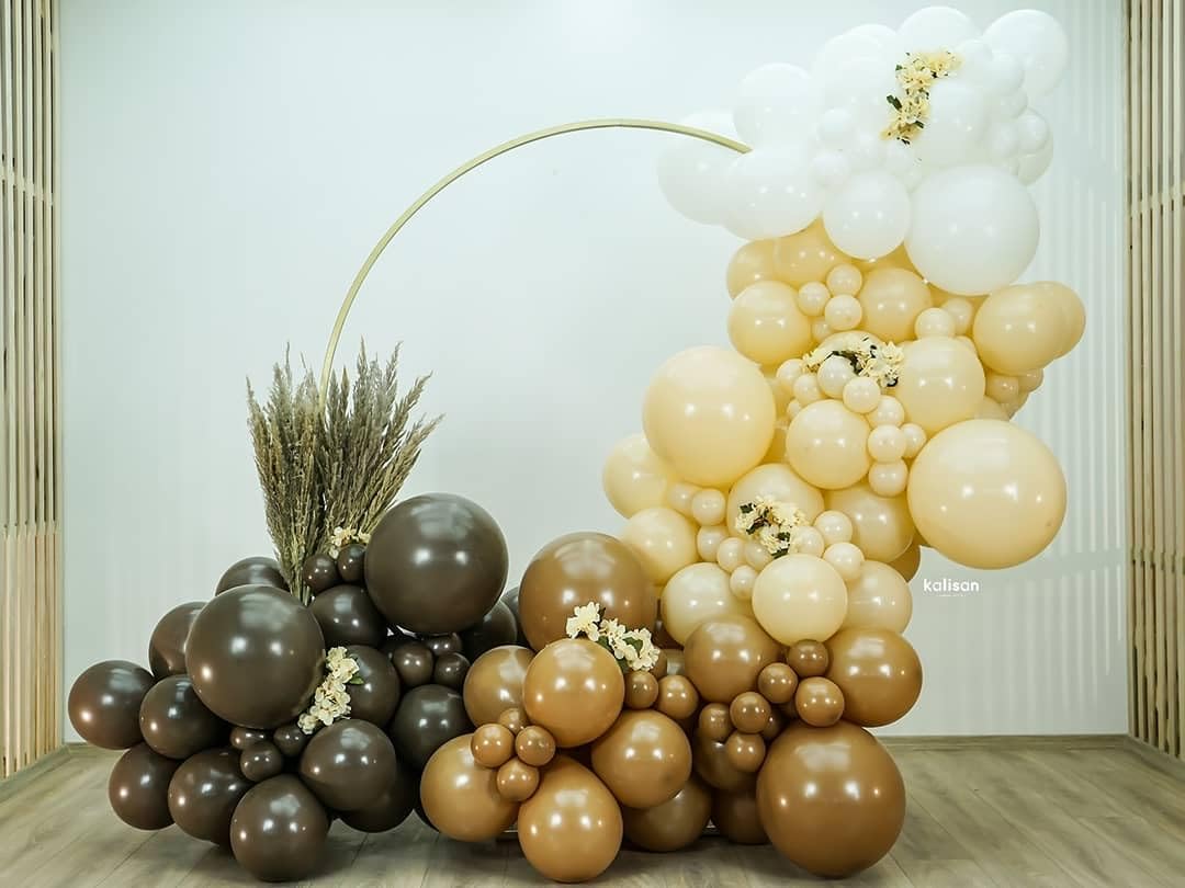Kbzvnaf Brown Balloons Latex Party Balloons - 50 Pack 12 Inch Light Brown Helium Balloons For Baby Shower Birthday Wedding Safar