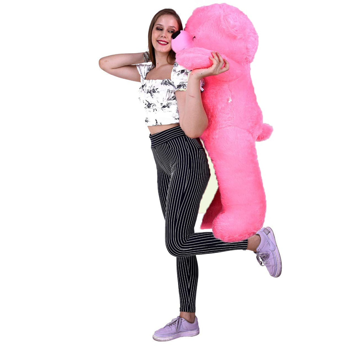 NP Toys Soft Toys HugGable Stuffed Teddy Bear in 4 Feet Pink (120 cm) (Pink, 3 Feet)