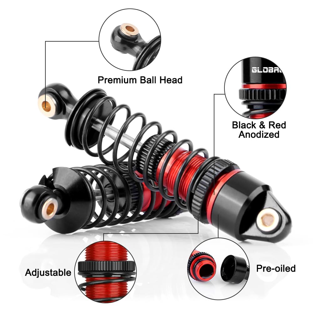 Globact Aluminum Adjustable Shock Damper Oil Shock For Arrma 1/18 Granite Grom 1/14 Typhon Grom 1/16 Mojave Grom Rc Truck Upgrad