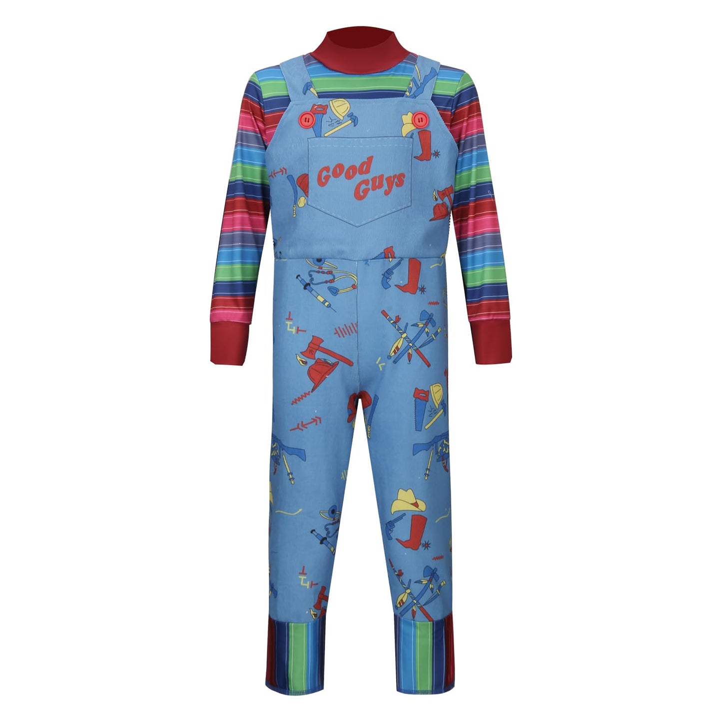 Linkom Chucky Costume For Kids,Boys Girls Good Guys Jumpsuit Child'S Play Overalls Outfits Halloween Cosplay Horror Costume (Large)