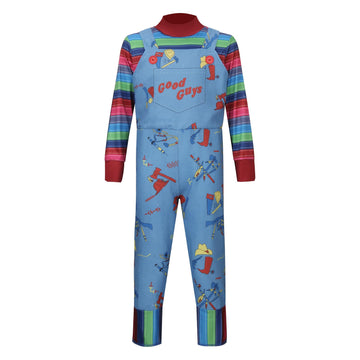 Linkom Chucky Costume For Kids,Boys Girls Good Guys Jumpsuit Child'S Play Overalls Outfits Halloween Cosplay Horror Costume (Large)