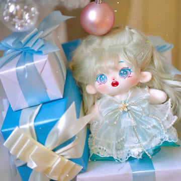 Niannyyhouse 20Cm Plush Doll Long Hair Girl Humanoid Stuffed Body No Attribute 8' Normal Body Wearable Clothing Dress Up Gifts (A-24-Without Skeleton)