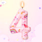 Nuanchu Number 4 Unicorn Birthday Candle Unicorn Cake Candle Rainbow Clouds and Stars Numeral Birthday Cake Topper for Girls Cut