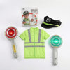 SNAPPSY Reflective Traffic Officer Costume Vivid Green Police Costume with Toy Handheld Role Play Outfit ShortSleeve for Childr