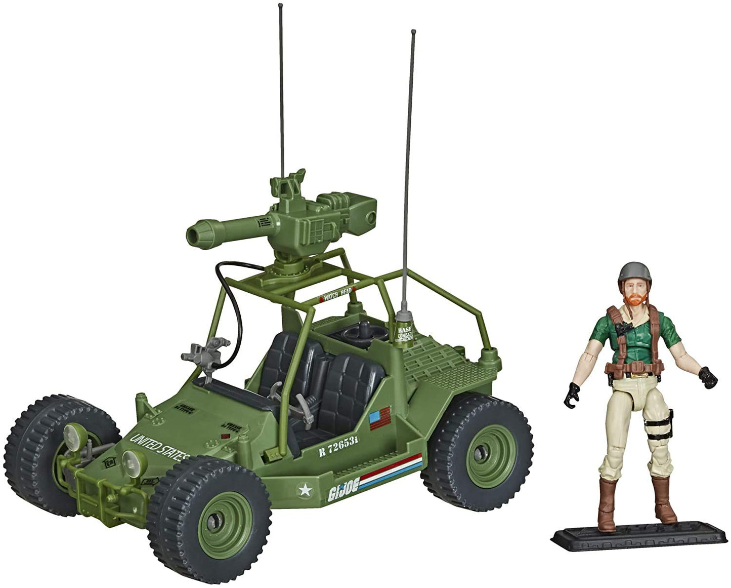 Hasbro G.I. Joe Retro A.W.E. Striker Vehicle with 3.75-Inch Crankcase Figure - Green, Plastic, Model 100