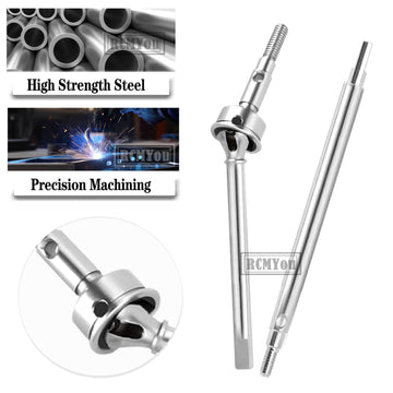RCMYou Drive Shaft CVD Upgrades Part for 1/18 TRX4M,4Pcs Front & Rear Driveshaft CVD,Steel #45 Drive Shaft Hops up for 1/18 TRX4