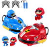 Vikrida Set Of 2 Rc Bumper Cars With Ejectable Robots, Led And Rechargeable Battery, Interactive Toy For Children Boys And Girls