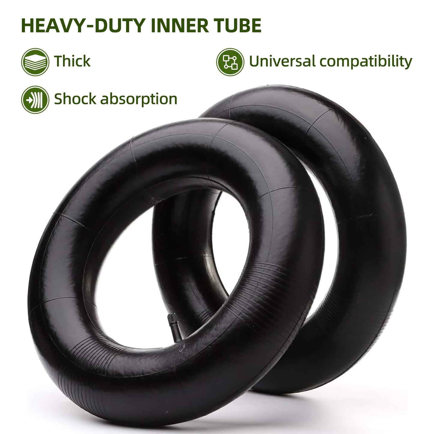2 Pack 3.00/3.50-8 Replacement Inner Tubes for pneumatic wheelbarrow wheel cart wheel  garden cart  wagons - Made From Heavy Duty  Thick enhanced Rubber