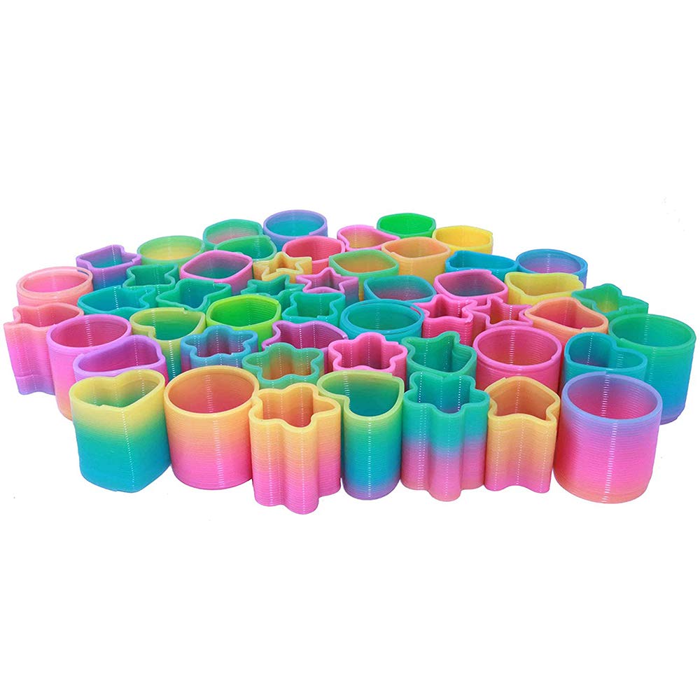 The Dreidel Company Plastic Coil Spring, Variety Of Shapes And Colors, Goody Bag Fillers, Party Favor For Kids, 1.5'' (50-Pack)