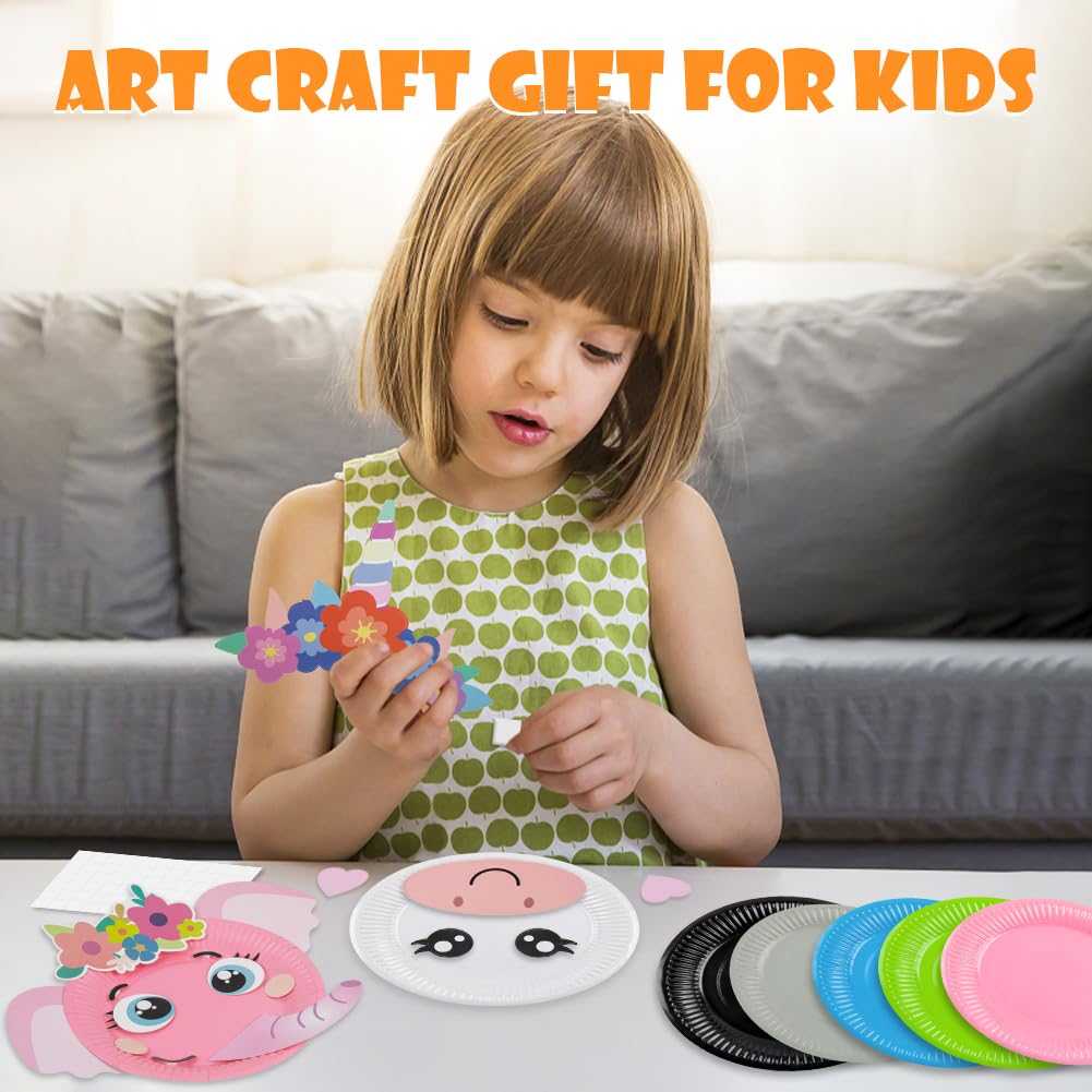 16 Pack Arts and Crafts for Kids, Toddler Crafts Animal Paper Plate Art Kit Gift for 3 4 5 6 Year Old Boys Girls DIY Kids Crafts