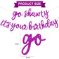 Beishida Purple Go Shawty It'S Your Birthday Banner - No Diy - Hip Hop Theme Glitter Happy Birthday Banner - Pre-Strung - Purple