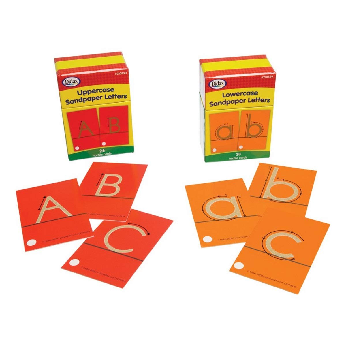 Didax Educational Resources Tactile Cards, Pack Of 28 Sandpaper Letters, Lowercase, 4-1/4 X 2-5/8 In, Multi-Colored