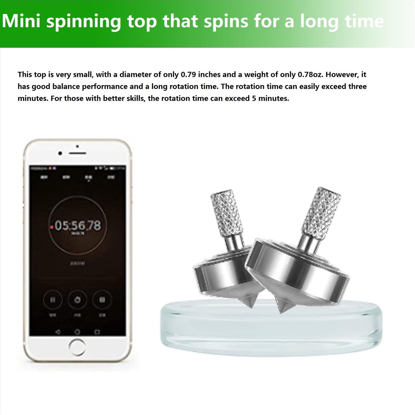 CHEETOP Stainless Steel Spinning Top  Precision Mini Desktop Gyroscope  Kill Time Reduce Stress ADHD Toys  Perfect Balance Gyro (3PCS Black+Silver+Iridescent Style 2)