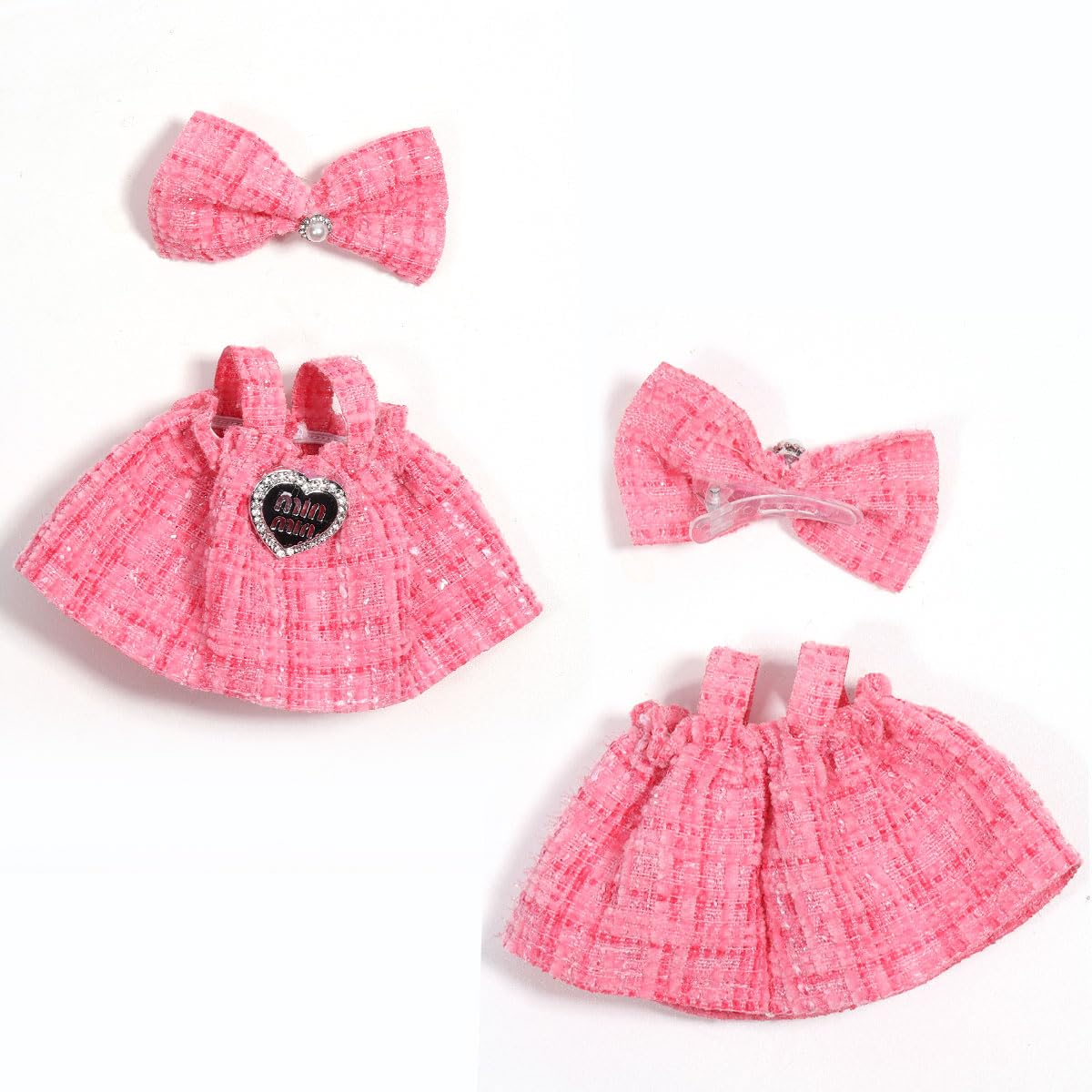 AICase for Labubu Clothes Designer/for Labubu Outfits Clothes Set for 17cm Lububu Doll 2 Piece Set enhanced elegant Chic Dress Clothing for LA BUBU  Girls Stylish Doll Clothes Accessories (No Doll)