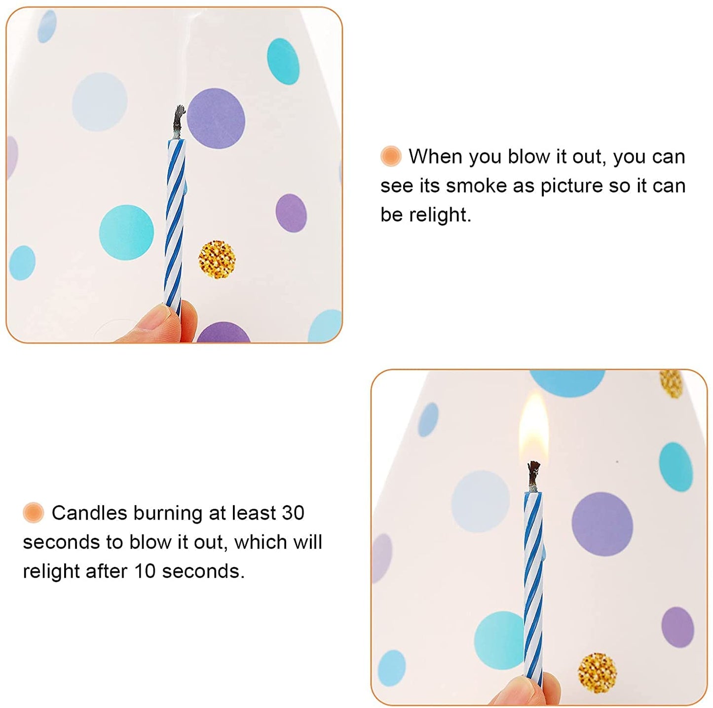 Magic Trick Relighting Candle, 40 Packs Birthday Candles Fun Prank Kit Cake Tricks and Decorations for Birthday, Party, Christma