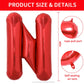 Toniful 40 Inch Large Bright Red Letter Balloons A-Z, Giant Jumbo Helium Foil Mylar Big Letter N Balloons For Birthday Party Ann