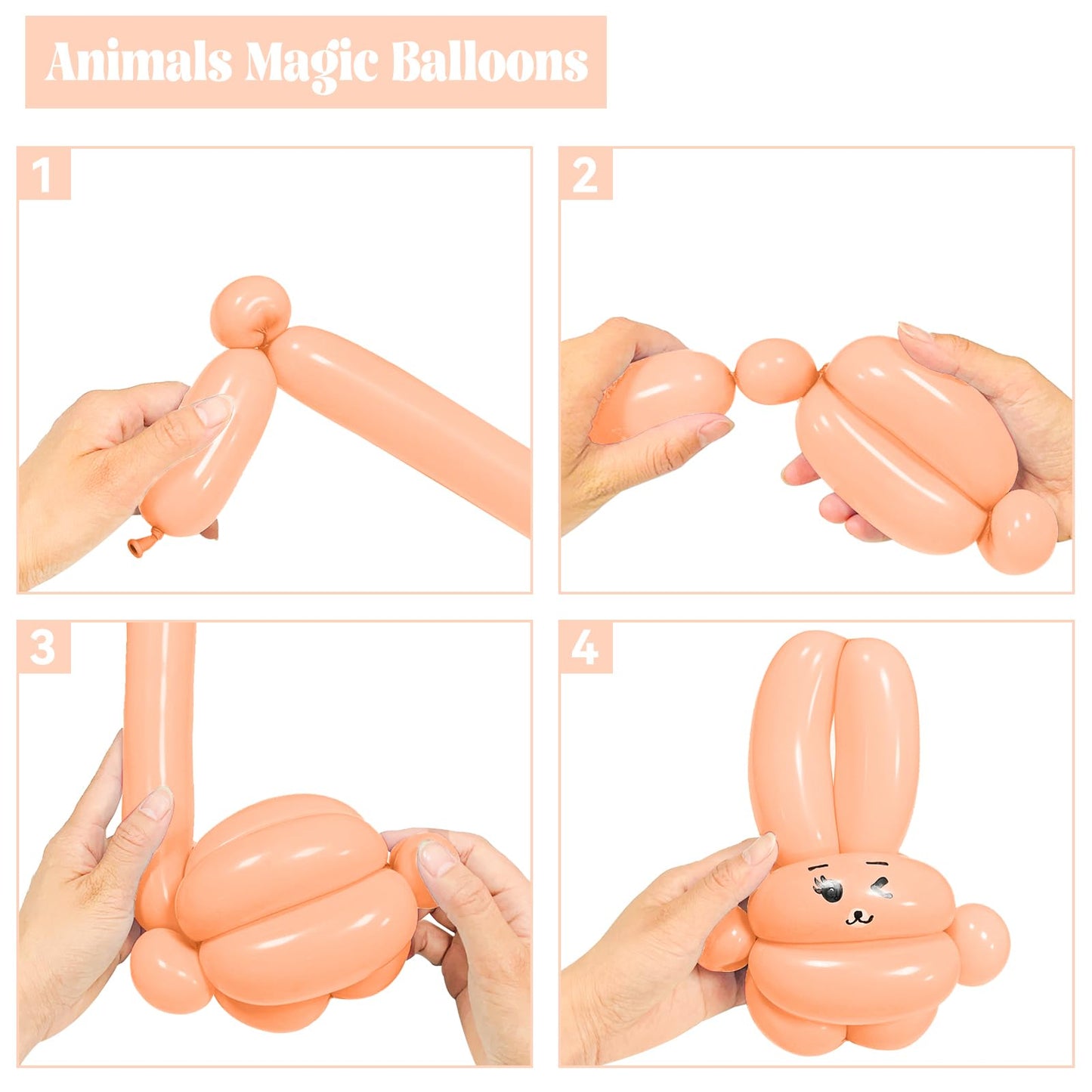 260 Long Balloons 100 Pack Pastel Orange Twisting Animal Balloons Thickening Latex Modeling Long Magic Balloons For Animal Model