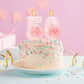 ElekFX 50th Birthday Candles for Cake, Pink Bow Number Cake Candles, 2.76 inch Number Happy Birthday Candle, Cake Topper Decorat