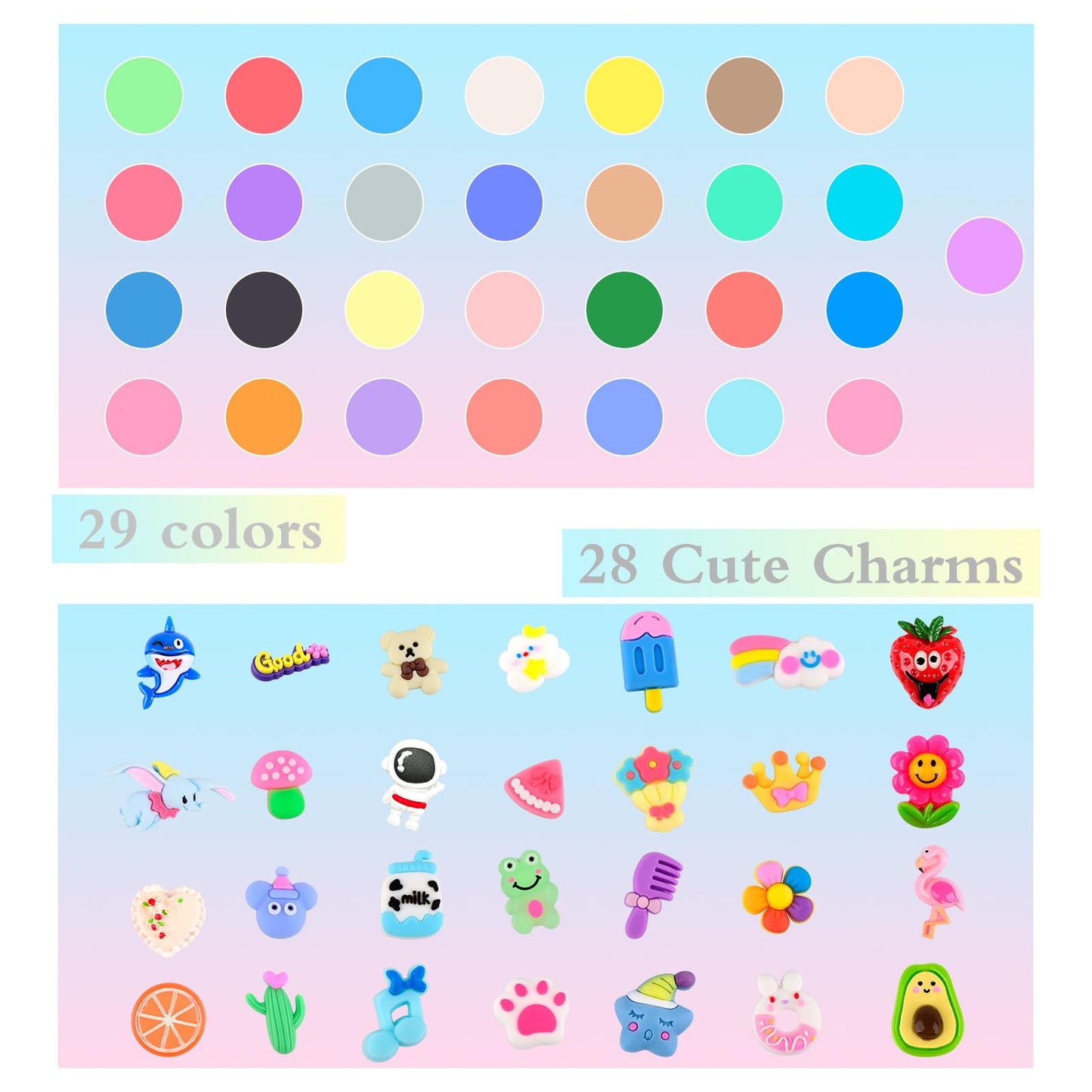 58 Pack Mini Slime Kit For Girls And Boys,Frog, Astronaut,Milk,Claws,Stars Cute Charms Slime For School Education Rewards,Diy Pu
