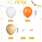 Balloons Orange And White, 50Pcs Orange Apricot White Latex Balloon, Orange White Party Balloons Birthday Balloons Decoration Fo