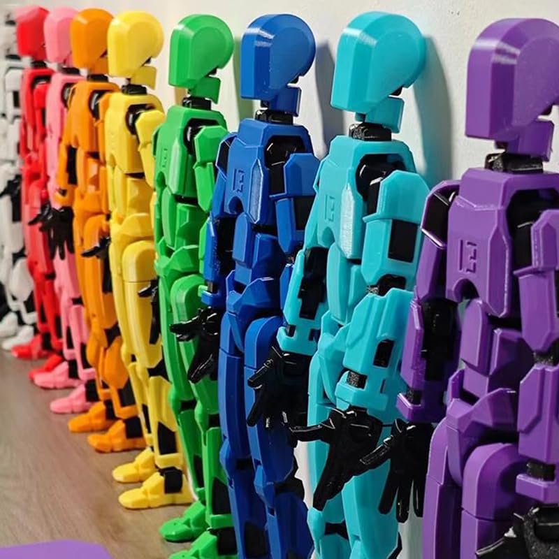 Feetcant Titan 13 Action Figure 2024 New Lucky Robot 13 Action Figures 3D Printed Action Figures for Boys Dummy Robot 13 Action Toy Movable Joints Action Figure (Red-1pc)